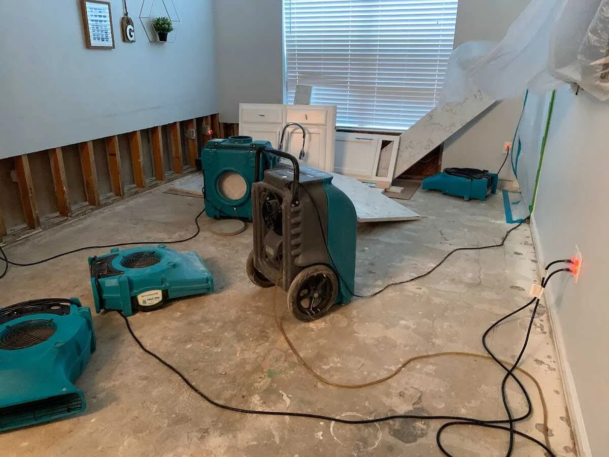 Dehumidifier in flood-cut room for Water Extraction & Removal in Beardstown